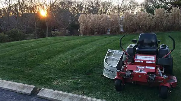 Lawn mower at sunset in Westerly, RI.