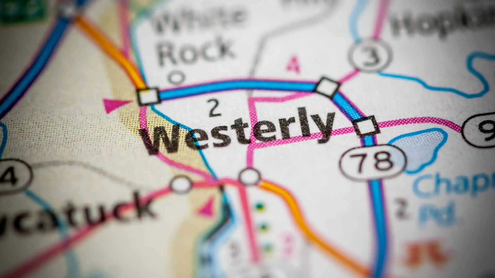 Westerly, RI map background.